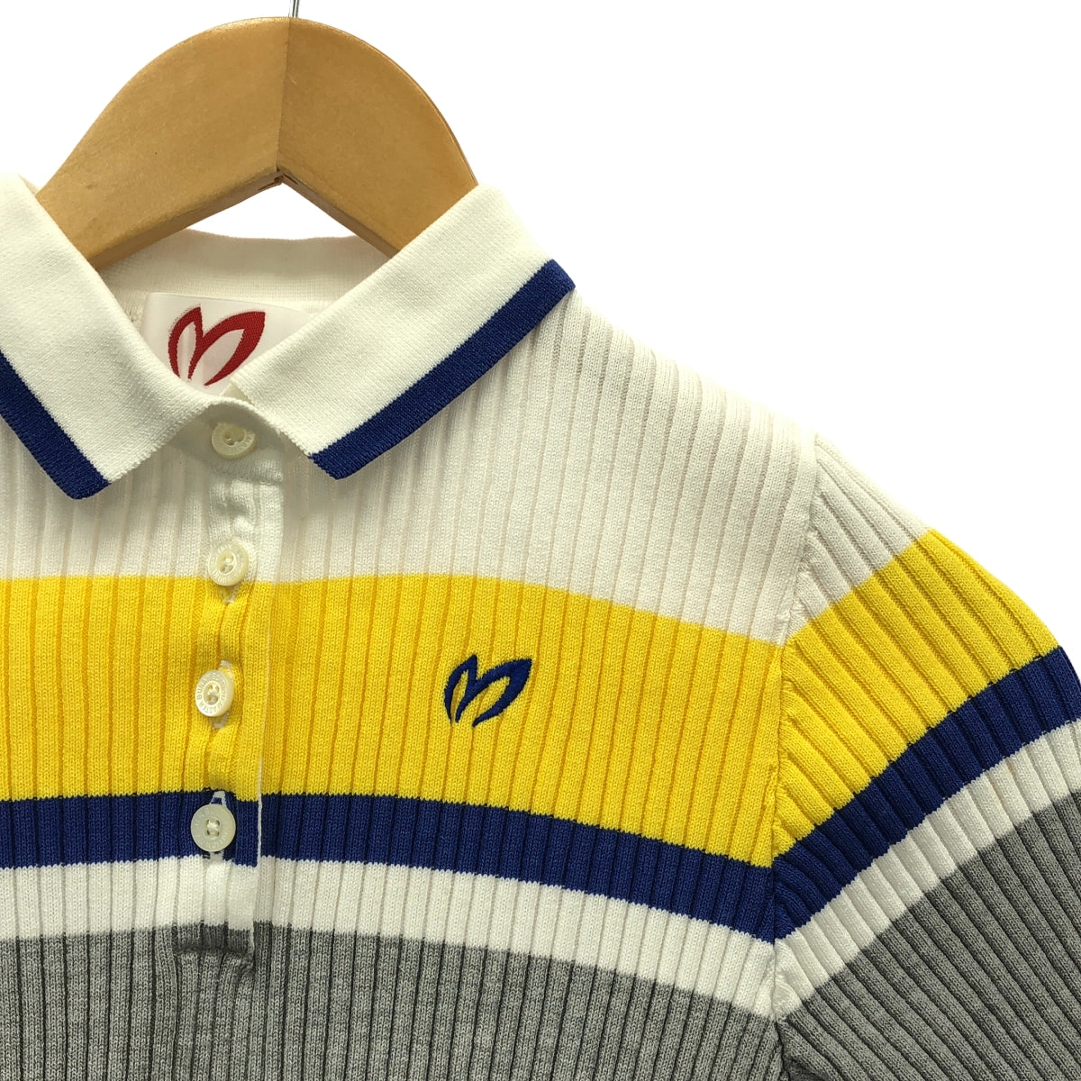 MASTER BUNNY EDITION  / マスターバニーエディション | コットン ロゴ リブ ニット ポロ | 0 | マルチカラー | レディース