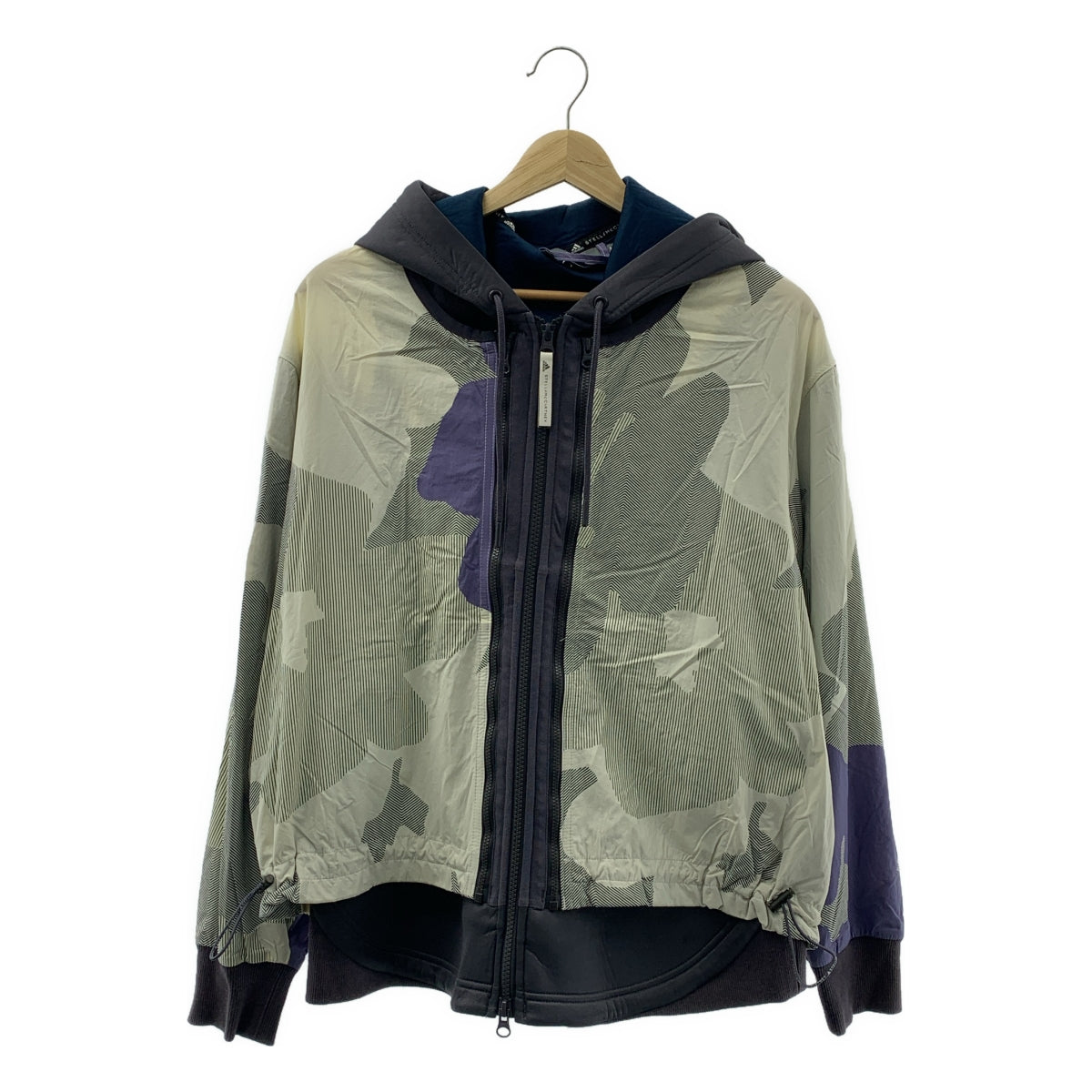 adidas by Stella McCartney / アディダスバイステラマッカートニー | Yoga Jacket / 総柄 レイヤード フルジップ ヨガジャケット フーディ | OT | オフホワイト系 | レディース