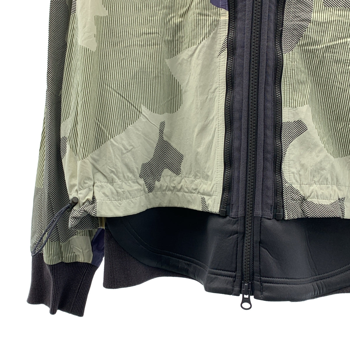 adidas by Stella McCartney / アディダスバイステラマッカートニー | Yoga Jacket / 総柄 レイヤード フルジップ ヨガジャケット フーディ | OT | オフホワイト系 | レディース