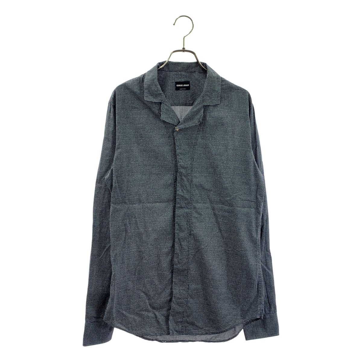 GIORGIO ARMANI / ジョルジオアルマーニ | 総柄 フライフロント オープンカラー シャツ | 38 | メンズ