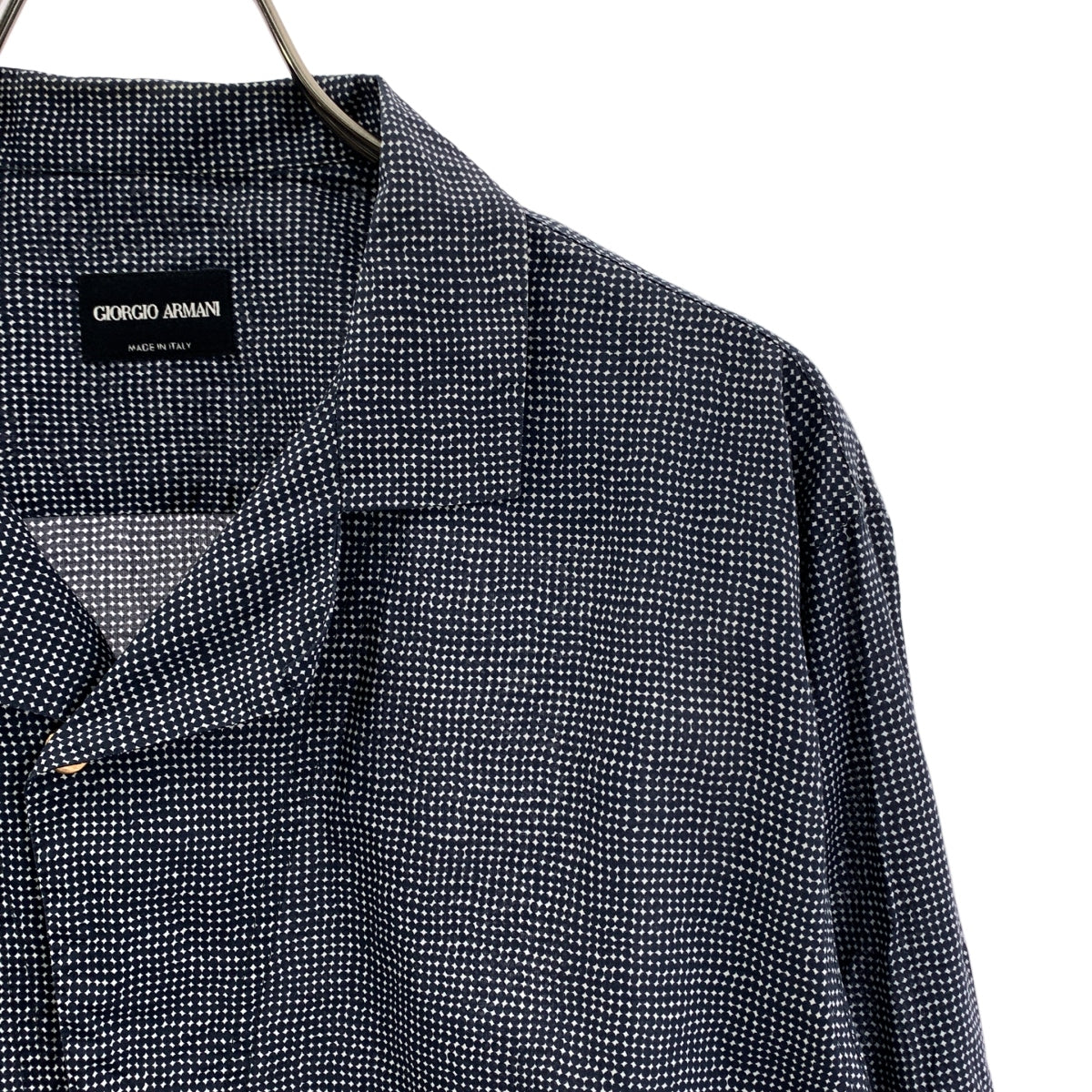 GIORGIO ARMANI / ジョルジオアルマーニ | 総柄 フライフロント オープンカラー シャツ | 38 | メンズ