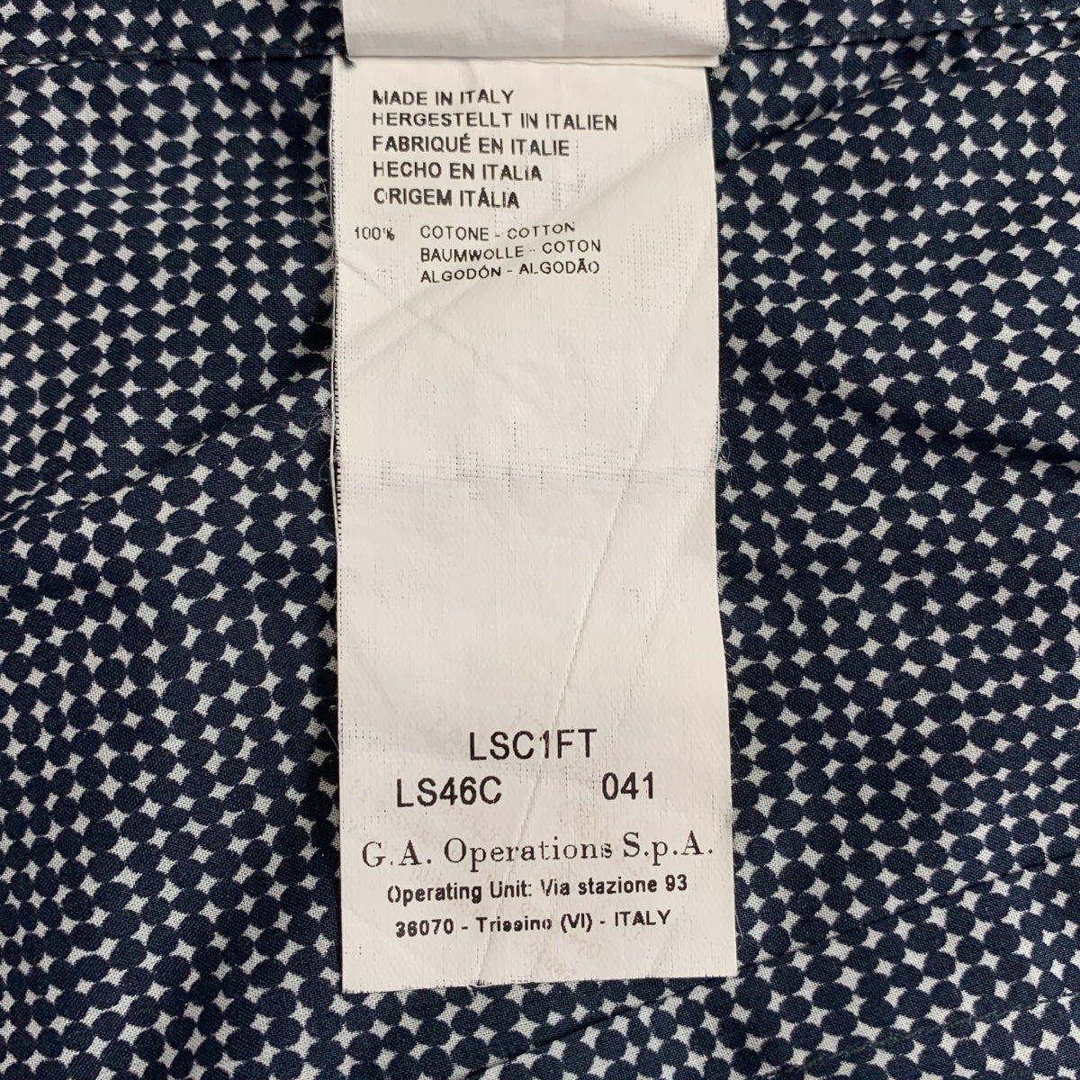 GIORGIO ARMANI / 조르지오 아르마니 | 총 무늬 플라이 프론트 오픈 컬러 셔츠 | 38 |