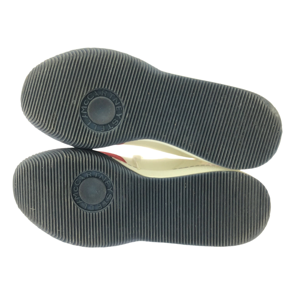 斯特拉·麥卡尼 | FABRIC SNEAKER FAULE / 絨面革邊飾皮革厚底運動鞋 | 36 |白色/紅色 |女性的