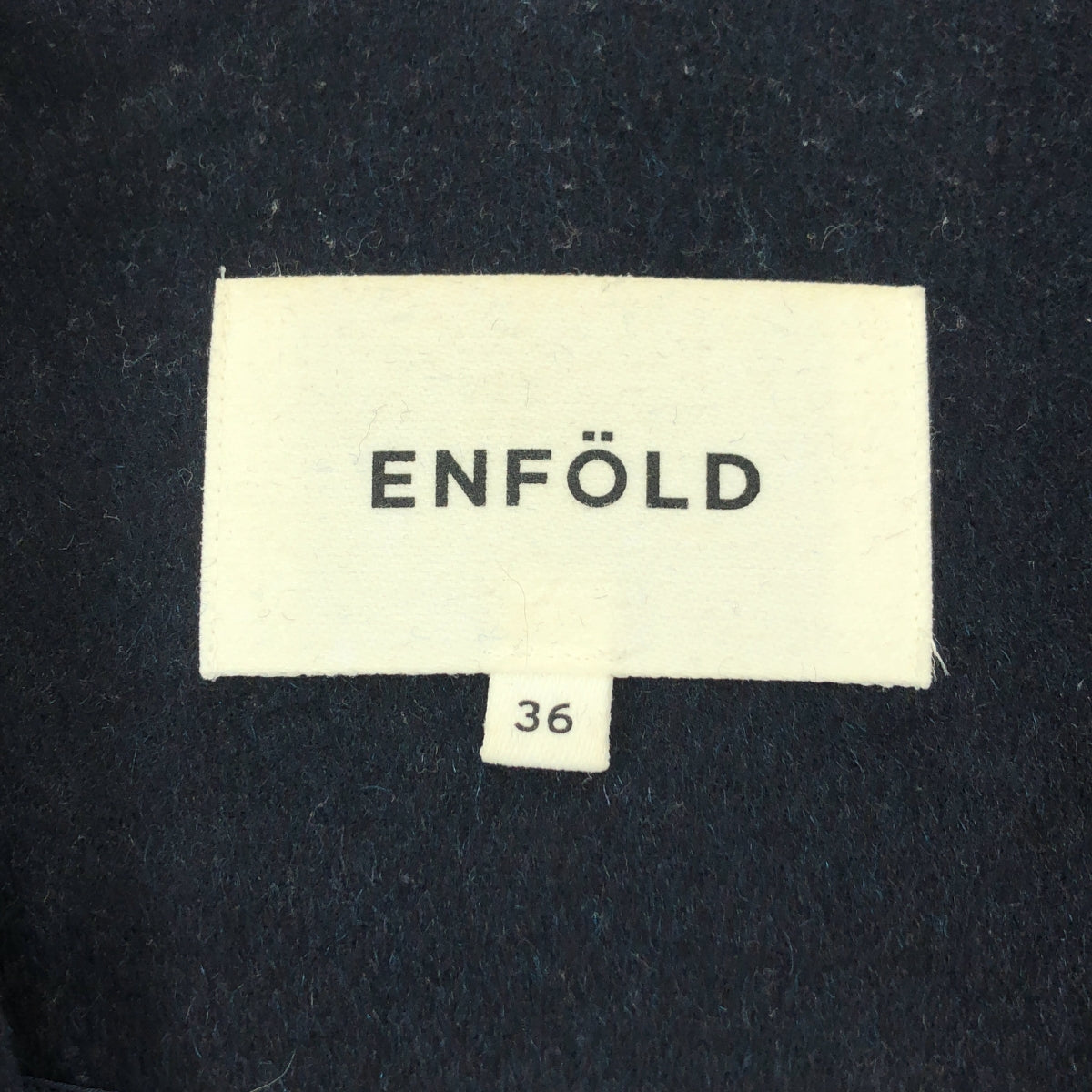 ENFOLD | 羊毛 River 無領大衣 | 36 碼 | 海軍藍 | 女款