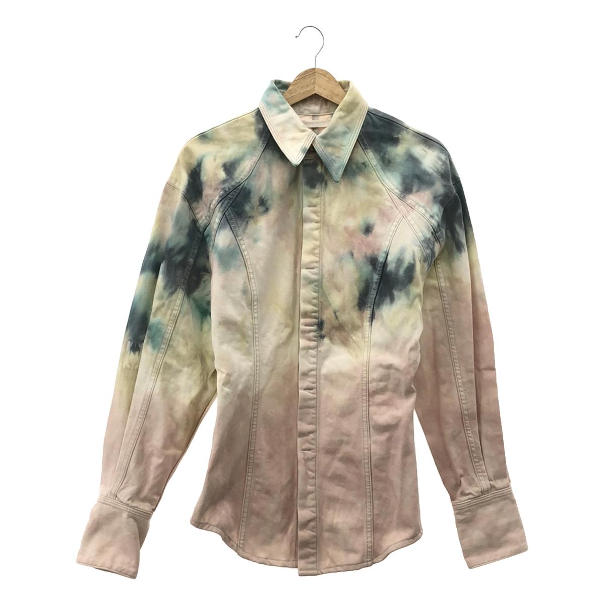 [New] KANAKO SAKAI | TIE DIE DENIM SHIRT | Size 36 | Multicolor | Women's