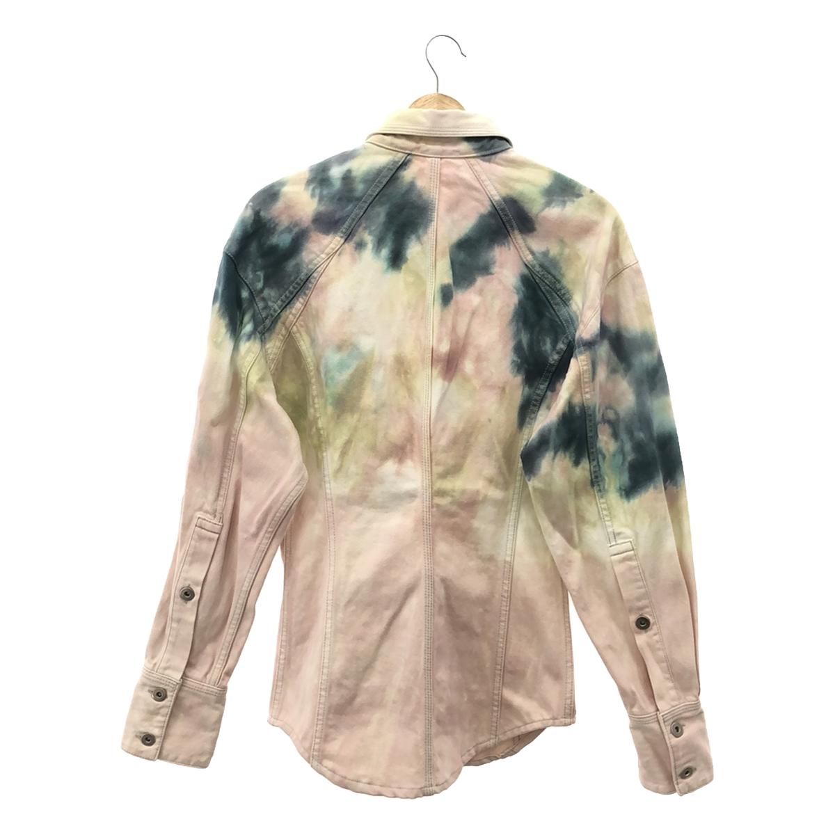 [New] KANAKO SAKAI | TIE DIE DENIM SHIRT | Size 36 | Multicolor | Women's