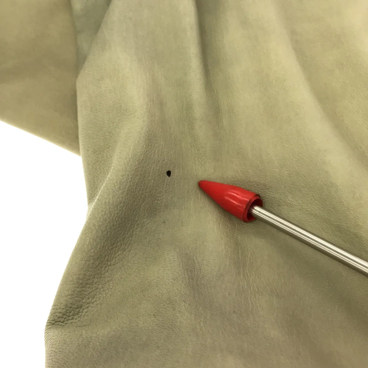 NIGEL PRESTON & KNIGHT / ナイジェルプレストンアンドナイト | レース切替 ラムレザー ライダースジャケット | S | ベージュ | レディース