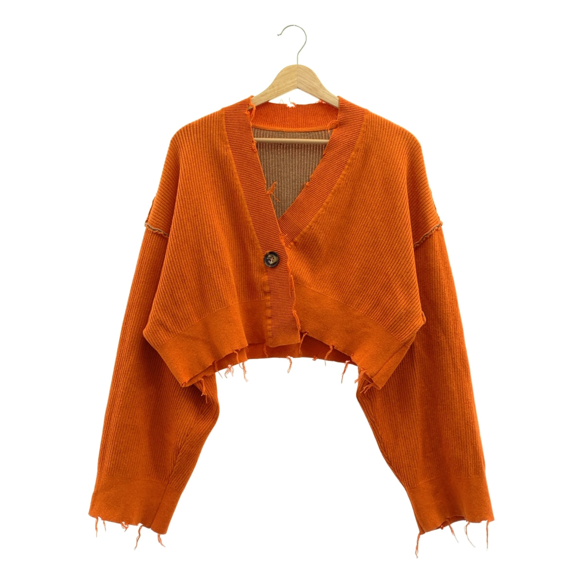 PERVERZE / パーバーズ | Double Face Rib Cardigan / ダブル フェイス リブ ニット カーディガン | ブラウン/オレンジ | レディース