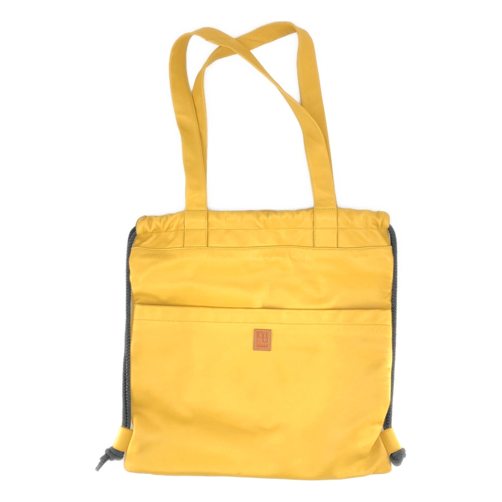 CABaN / キャバン | ラムレザー ロゴパッチ ドローストリング トートバッグ / ユニセックス |