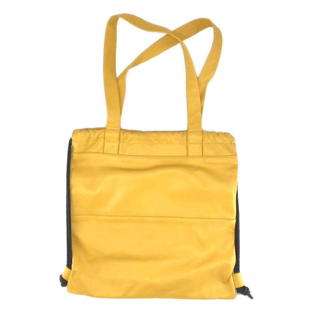 CABaN / キャバン | ラムレザー ロゴパッチ ドローストリング トートバッグ / ユニセックス |