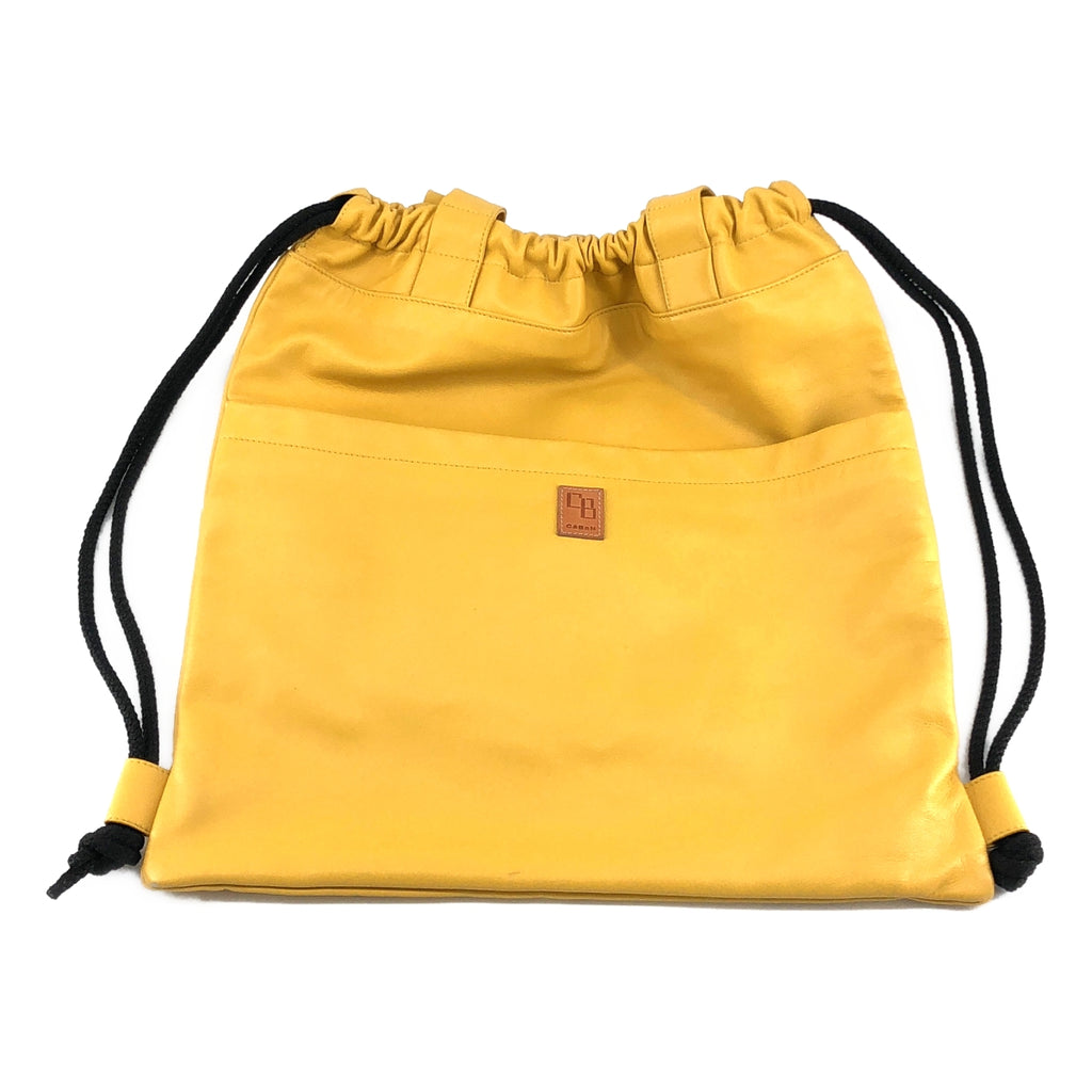 CABaN / キャバン | ラムレザー ロゴパッチ ドローストリング トートバッグ / ユニセックス |