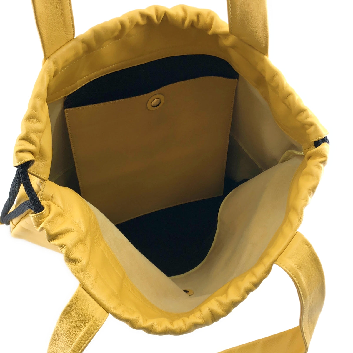 CABaN / キャバン | ラムレザー ロゴパッチ ドローストリング トートバッグ / ユニセックス |