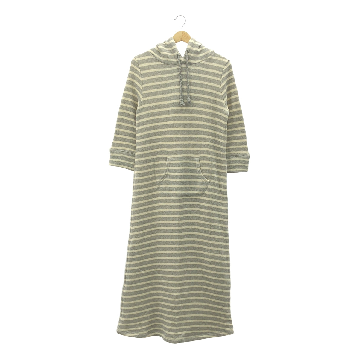 【美品】  gelato pique / ジェラート ピケ | garden / ロングスウェット フーディ / ルームウェア | F | グレー/エクリュ | レディース