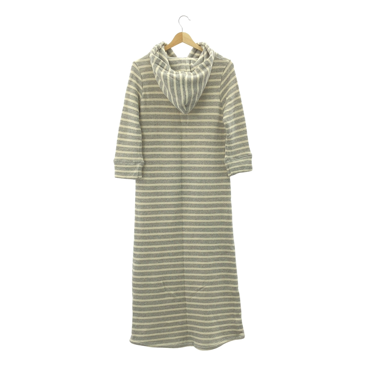 【美品】  gelato pique / ジェラート ピケ | garden / ロングスウェット フーディ / ルームウェア | F | グレー/エクリュ | レディース