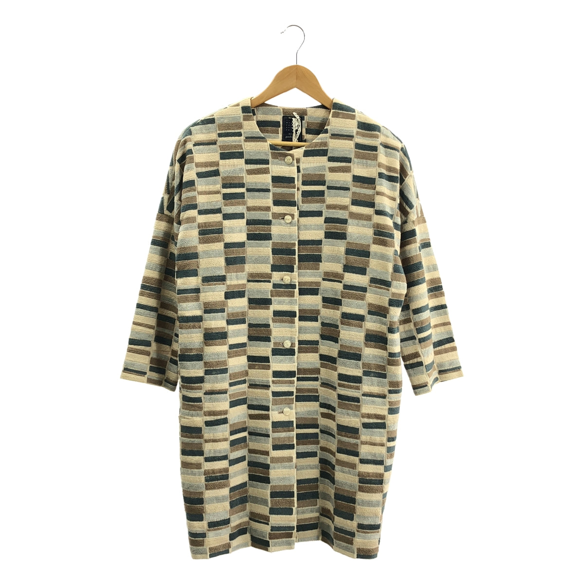 mina perhonen / ミナペルホネン | lake ノーカラー ハーフコート | 36 | レディース