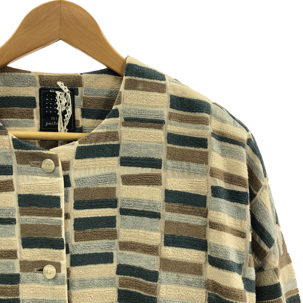 mina perhonen / ミナペルホネン | lake ノーカラー ハーフコート | 36 | レディース