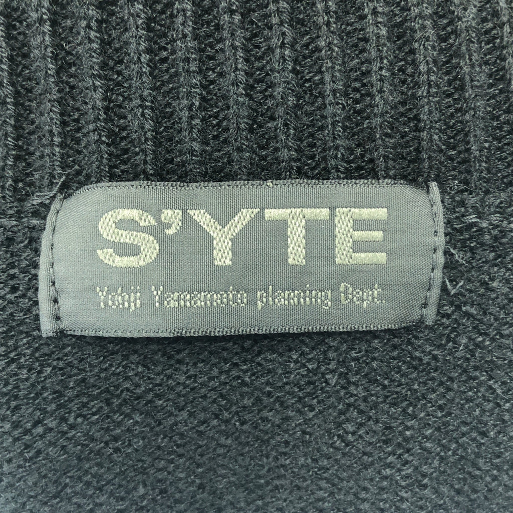 S'YTE YOHJI YAMAMOTO / サイトヨウジヤマモト | ウール混 ジャガード プルオーバー ニット | 3 | ブラック | メンズ