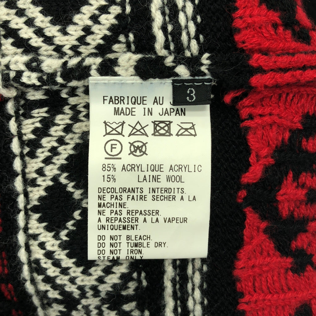 S'YTE YOHJI YAMAMOTO / サイトヨウジヤマモト | ウール混 ジャガード プルオーバー ニット | 3 | ブラック | メンズ