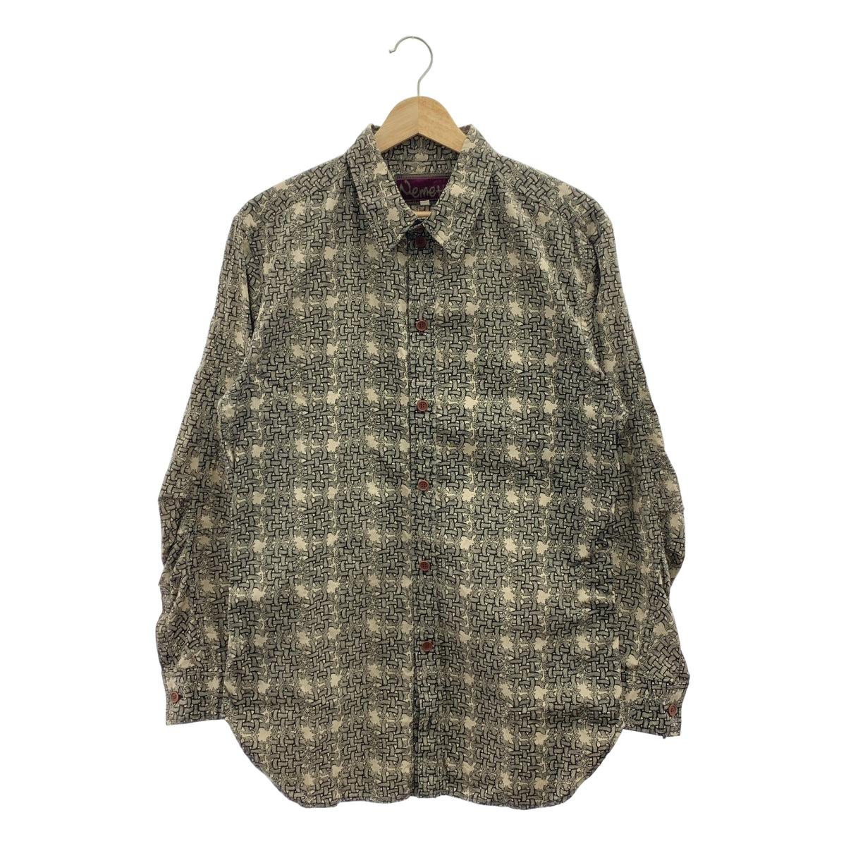 Nemeth / 네메스 | rope pattern regular collar shirt 로프 무늬 셔츠 | L | 베이지 | 남성