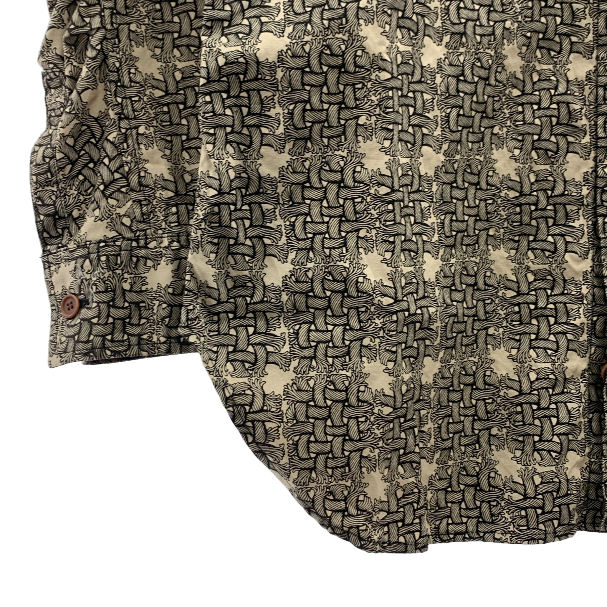 Nemeth / 네메스 | rope pattern regular collar shirt 로프 무늬 셔츠 | L | 베이지 | 남성