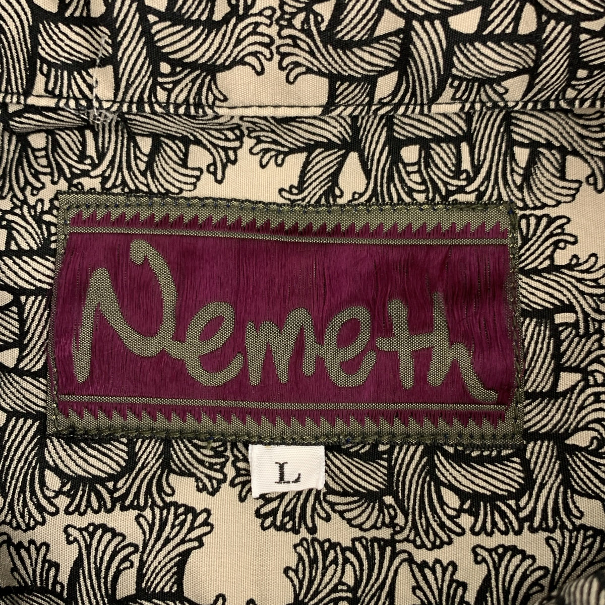 Nemeth / 네메스 | rope pattern regular collar shirt 로프 무늬 셔츠 | L | 베이지 | 남성