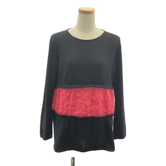 COMME des GARCONS | 2020AW | Bicolor Docking Flower Knit Pullover | XS | Women's