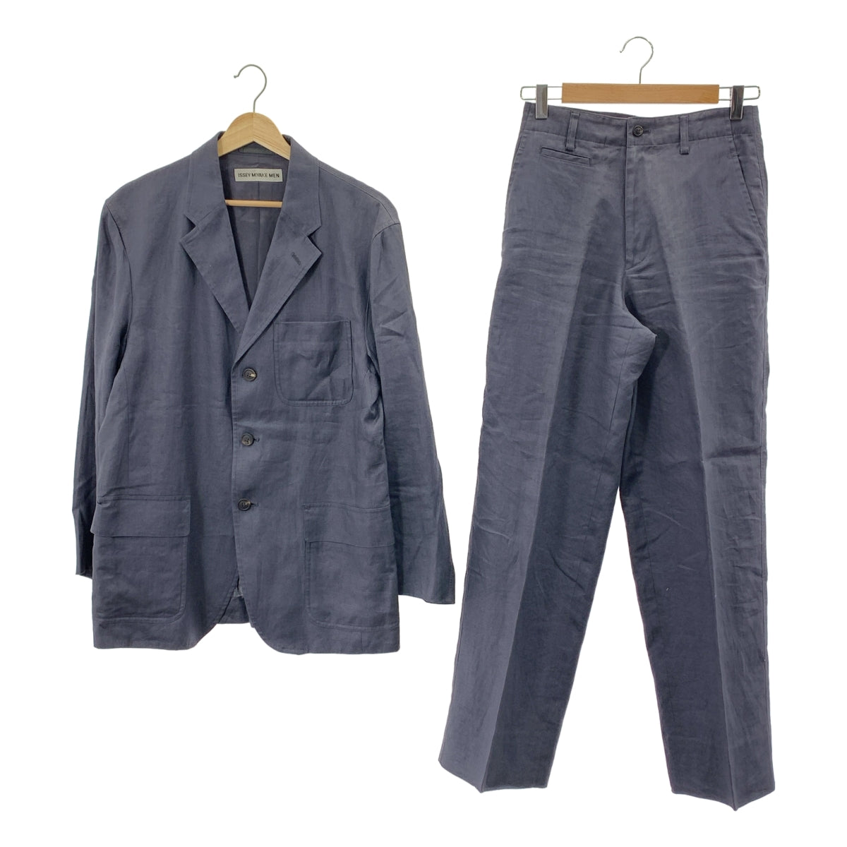 ISSEY MIYAKE MEN / 이세이미야케멘 | 2001SS | 셋업 / 린넨 3B 테일러드 재킷 / 슬랙스 | 1 |