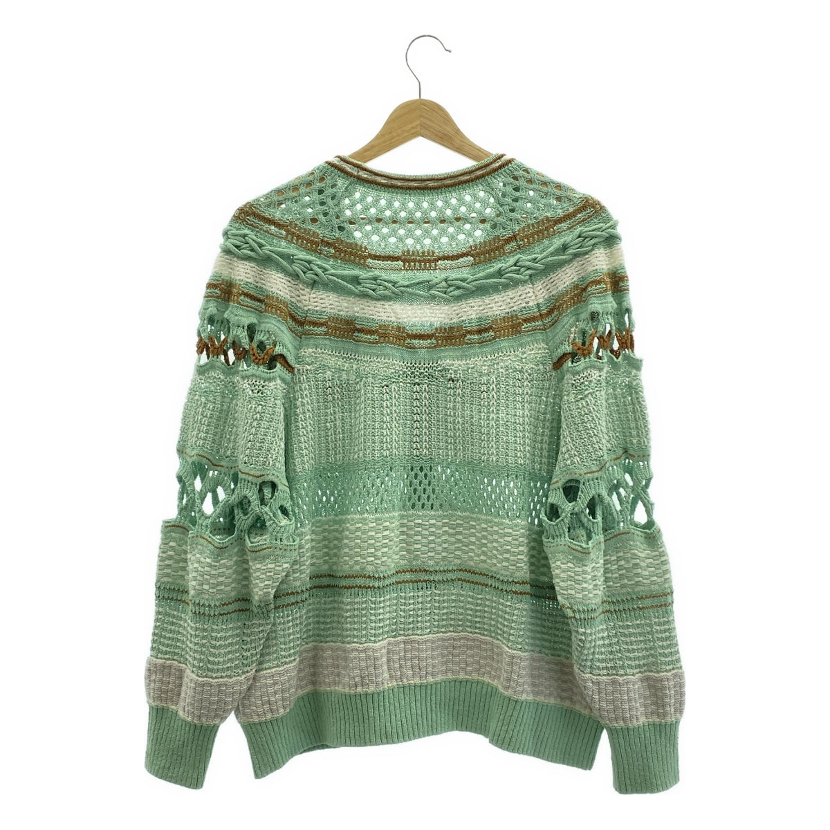 Mame Kurogouchi / 마메쿠로고우치 | 2023SS | Bamboo Basket Pattern Knitted Cardigan 꽃장 가디건 | 1 |