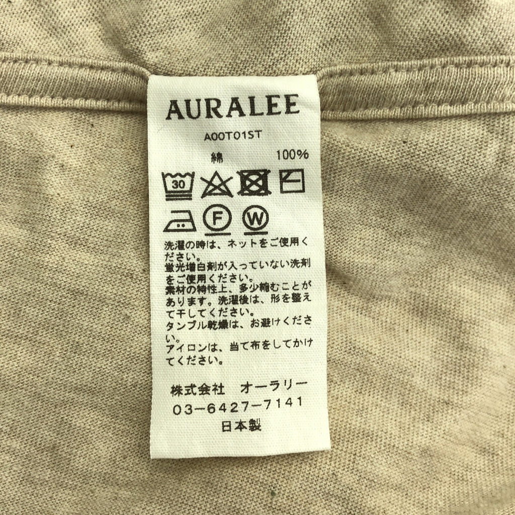 AURALEE | 無縫圓領T卹 | 5碼 | 男士