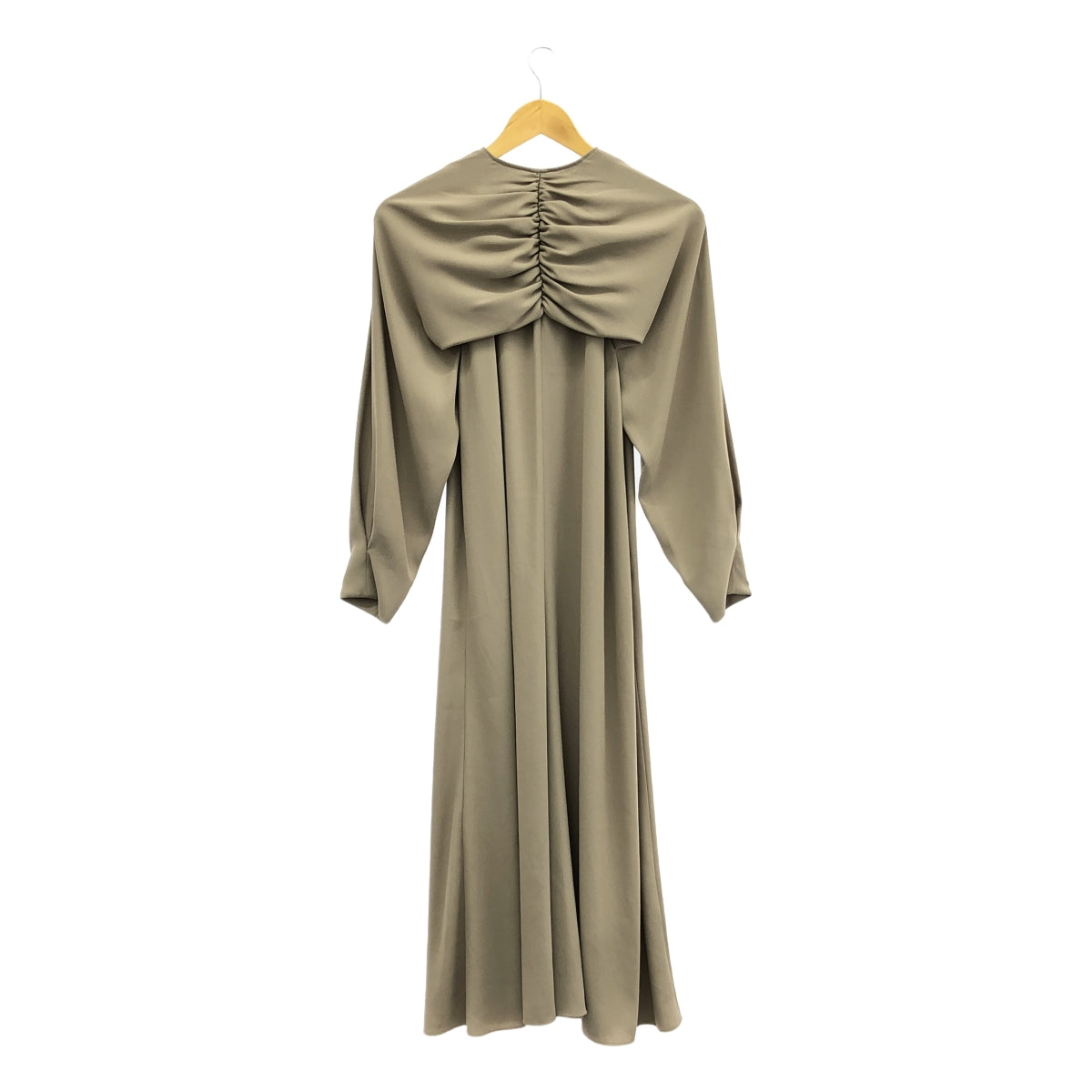 [新品] VERMEIL par iena | 2023秋冬 |喬其紗後背褶皺連身裙 | F |米色 |女性的