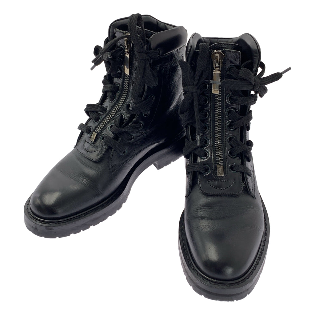 聖羅蘭巴黎 | 中拉鍊繫帶皮靴 | 37碼 | 女款