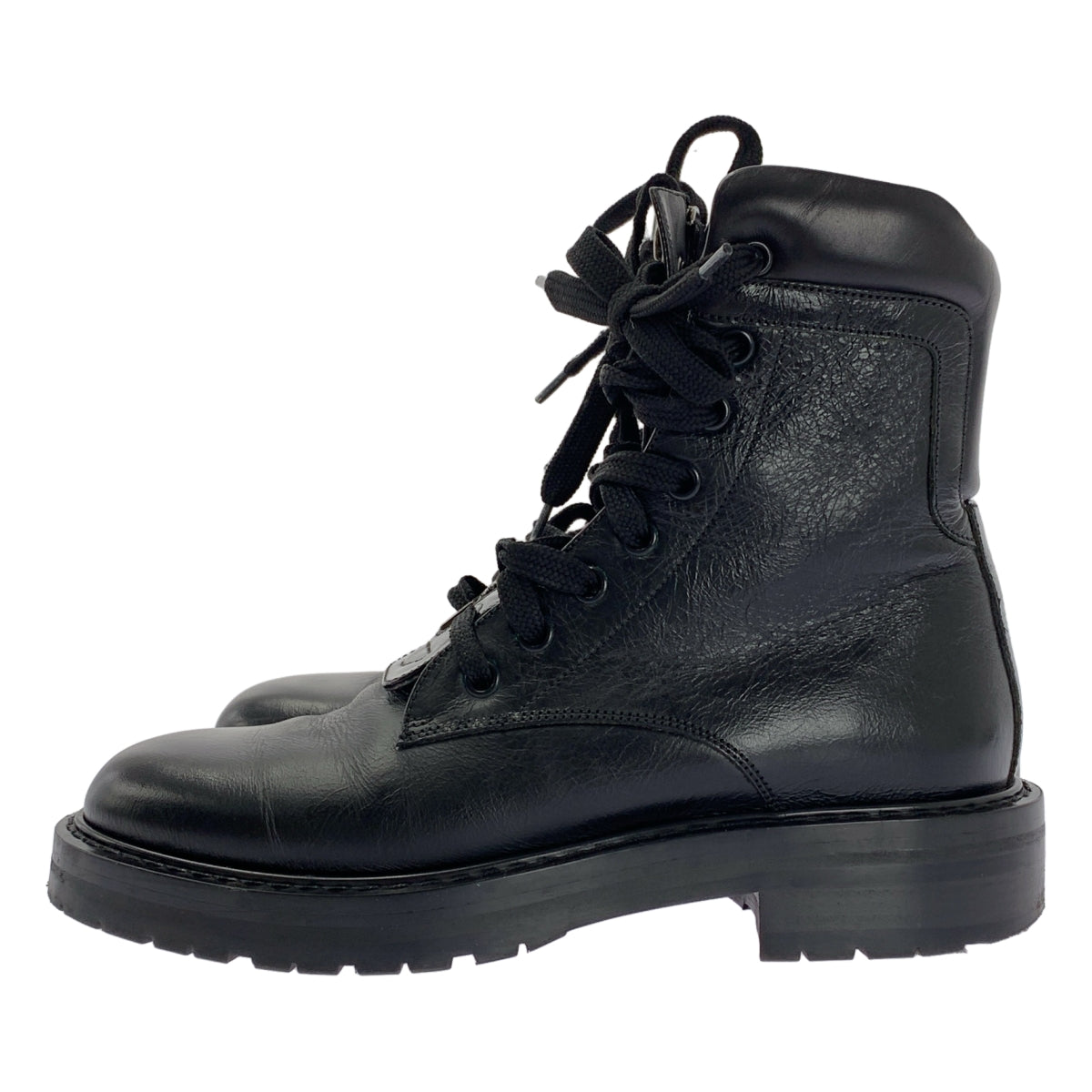 聖羅蘭巴黎 | 中拉鍊繫帶皮靴 | 37碼 | 女款