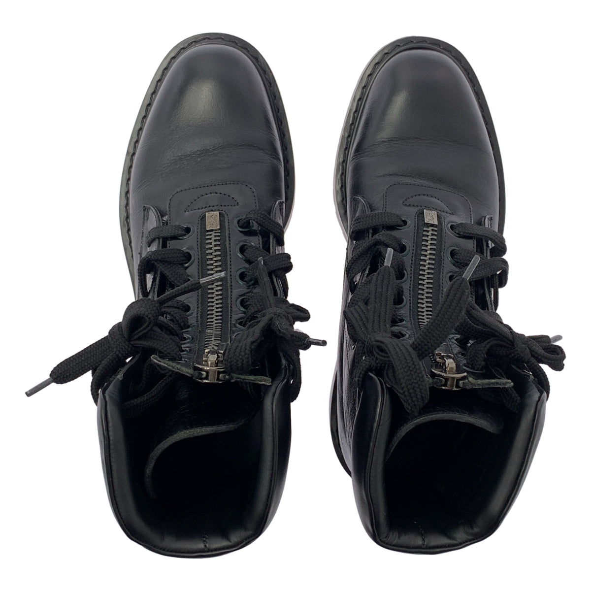 聖羅蘭巴黎 | 中拉鍊繫帶皮靴 | 37碼 | 女款