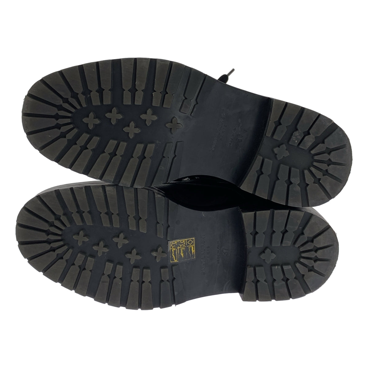 聖羅蘭巴黎 | 中拉鍊繫帶皮靴 | 37碼 | 女款