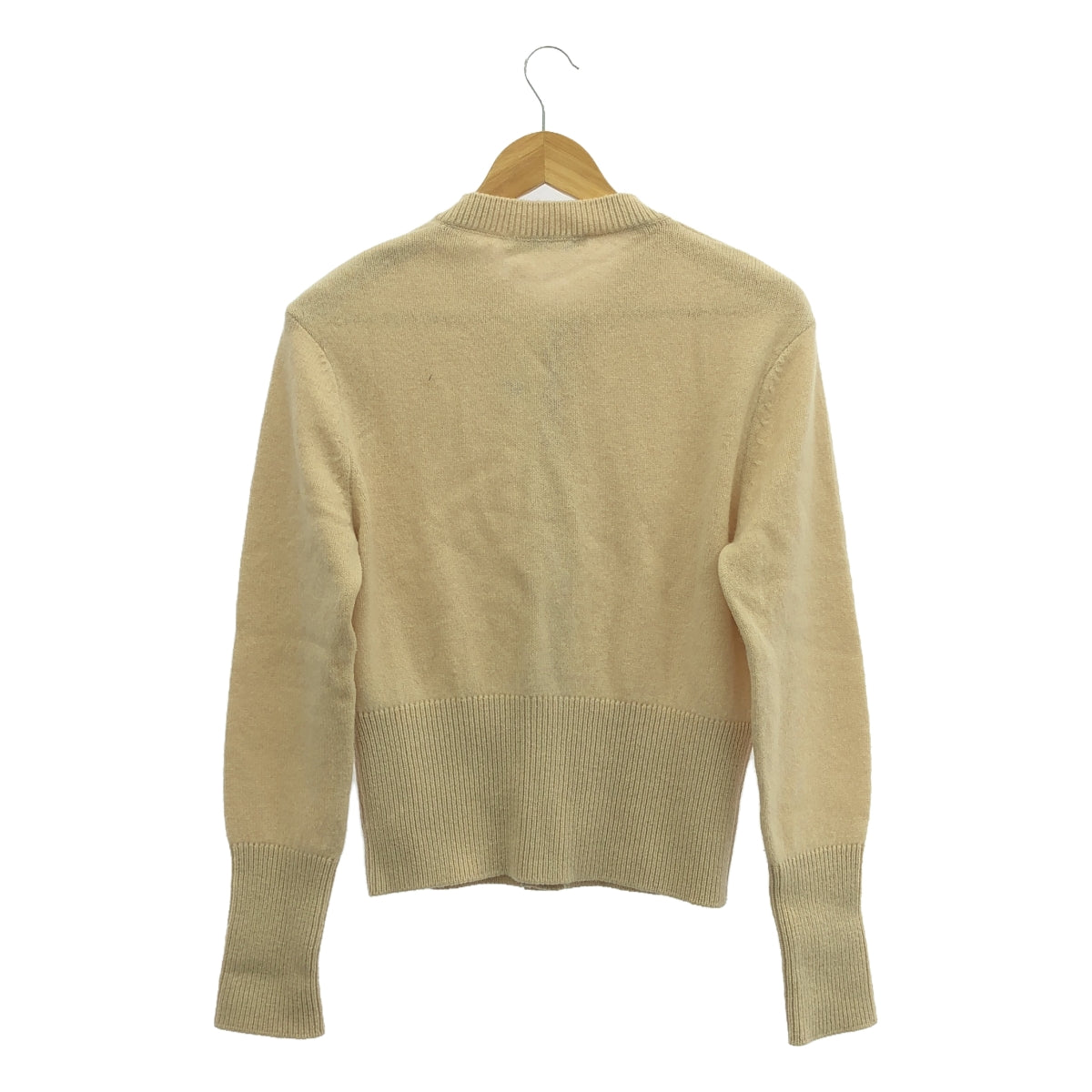 MAISON KITSUNE | BABY FOX PATCH R-NECK FITTED CARDIGAN / Knitted cardigan | M | Beige | Women's