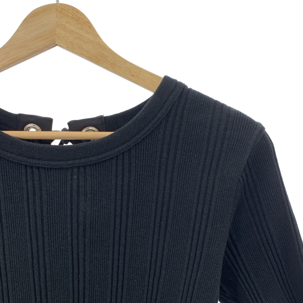 sacai / サカイ | バックレースアップ リブ カットソー | 1 | レディース