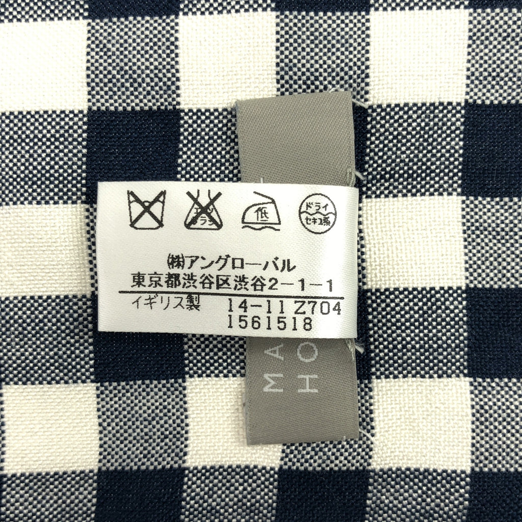 MARGARET HOWELL / マーガレットハウエル | シルク100% チェック フリンジ ストール |