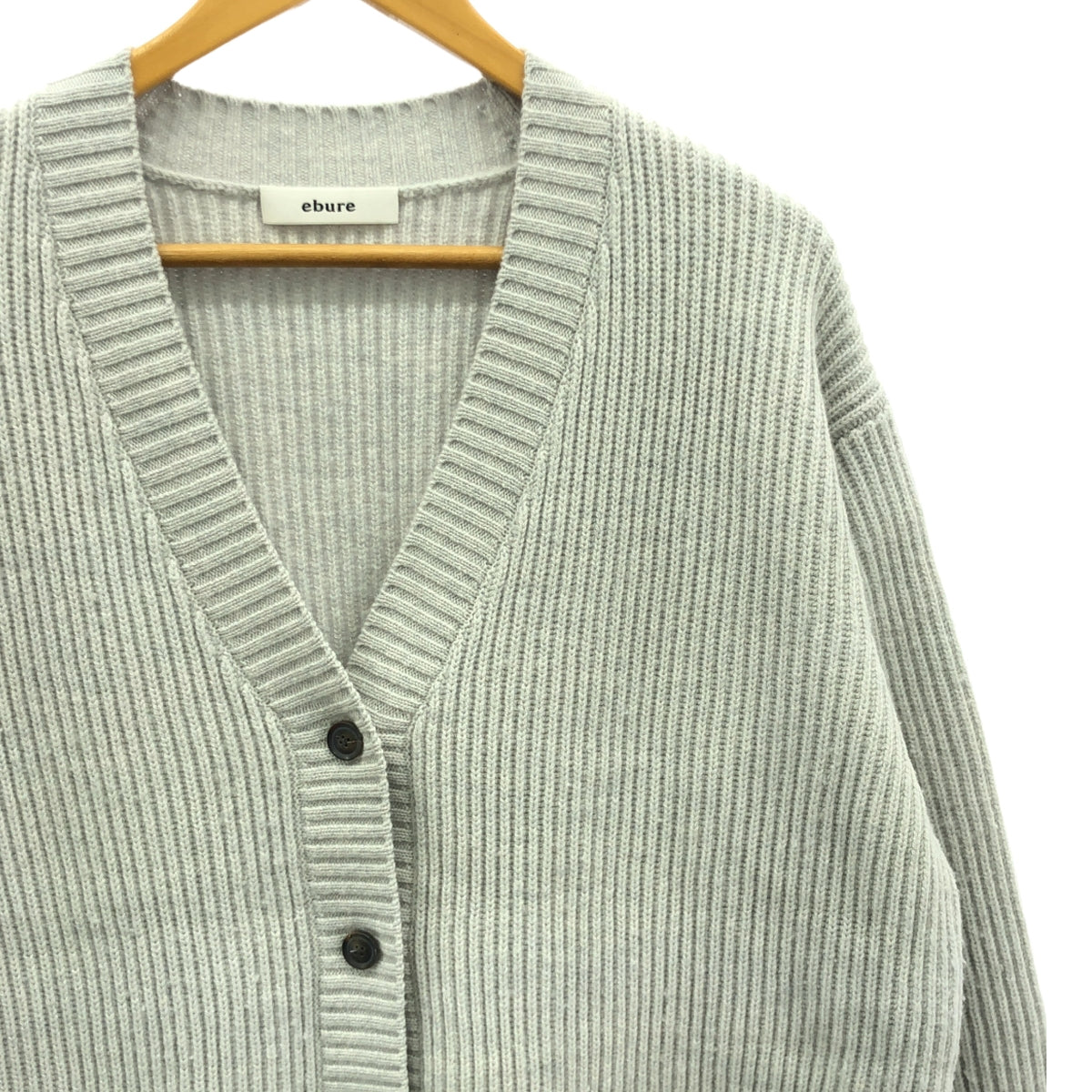 ebure / 에불 | 2022AW | 울 리브 가디건 | F | 회색 | 여성