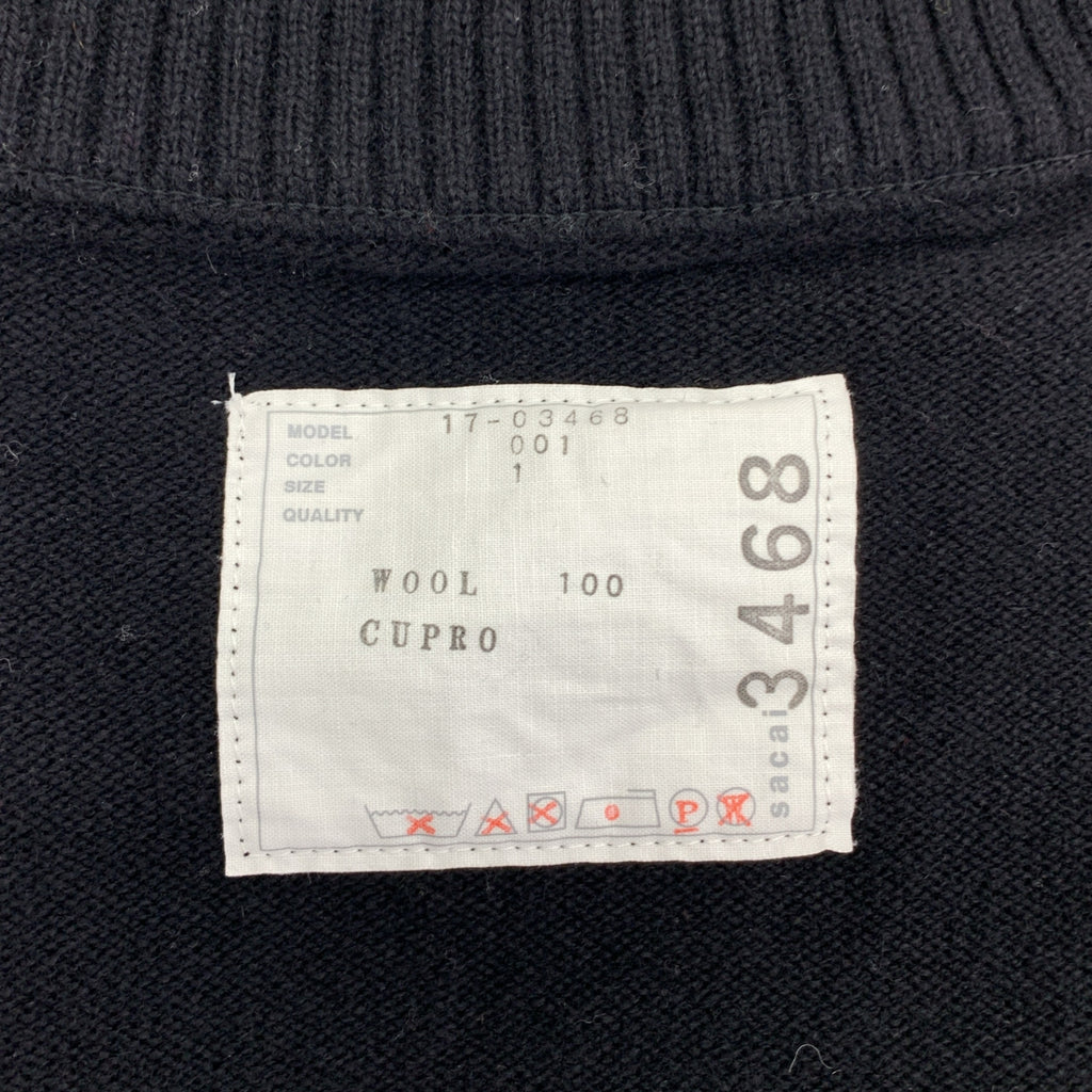 sacai | 羊毛側拉鍊刺繡針織衫 | 尺寸 1 | 女款