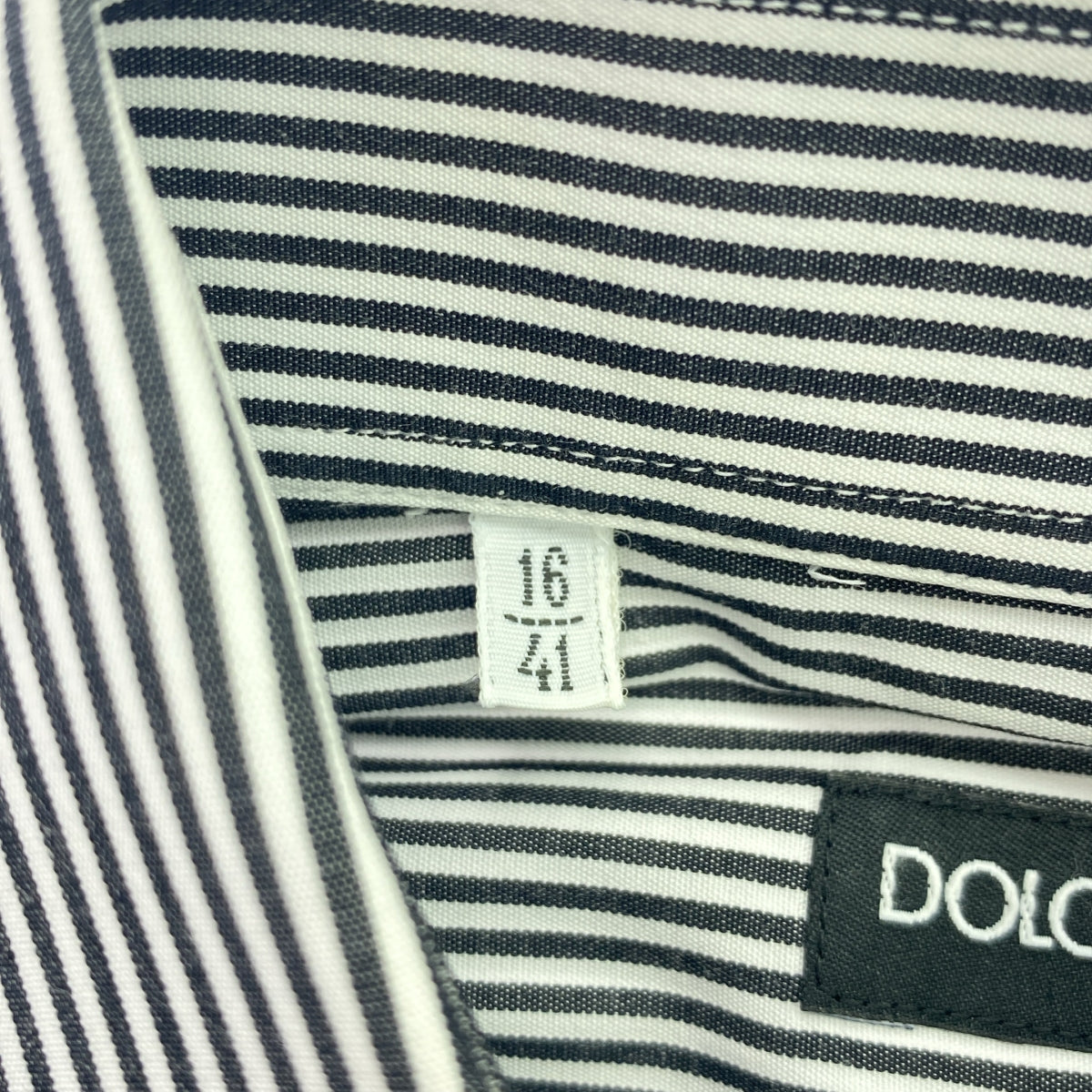 DOLCE＆GABBANA / ドルチェ＆ガッバーナドルガバ | GOLD コットン ストライプ シャツ | 41 | ホワイト / ブラック | メンズ