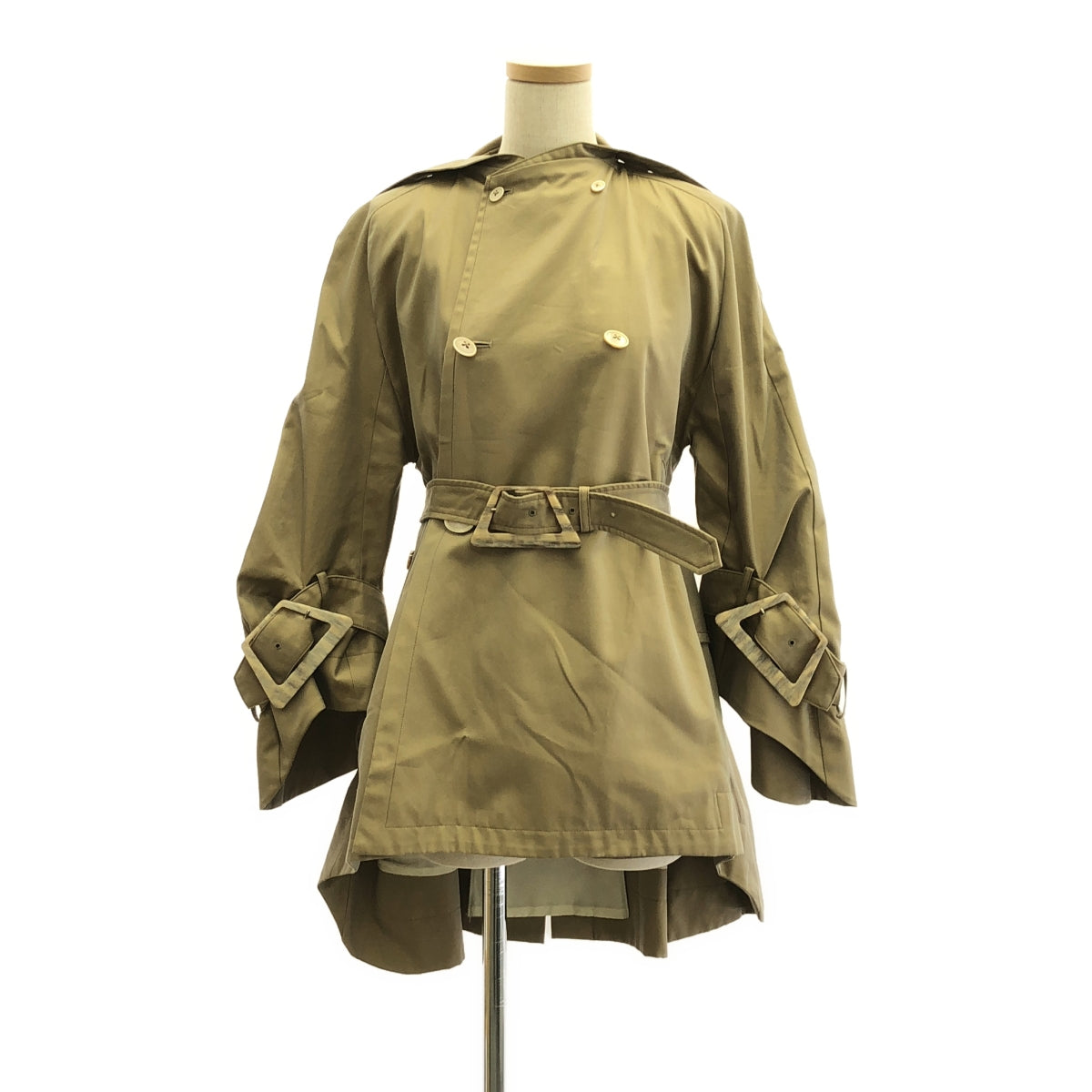 【美品】  ANREALAGE / アンリアレイジ | LOW ANGLE TRENCH COAT ローアングル トレンチコート | 36 | ベージュ | レディース