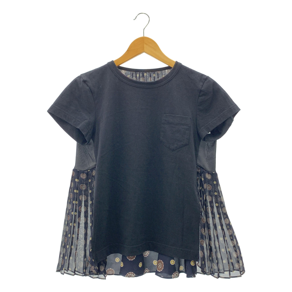 sacai | 小紋印花T卹，小圖案的透視褶皺上衣 | 尺寸 2 | 女款