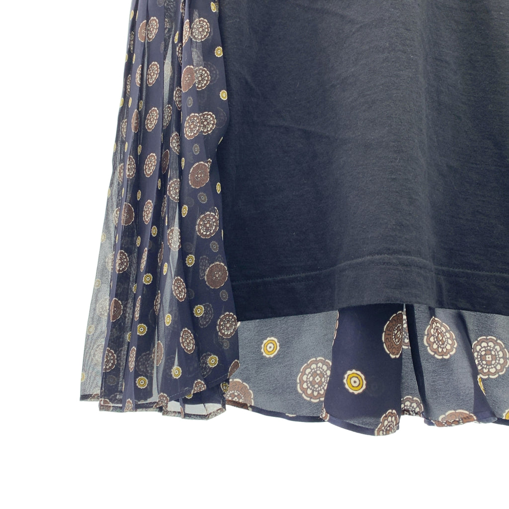 sacai | 小紋印花T卹，小圖案的透視褶皺上衣 | 尺寸 2 | 女款