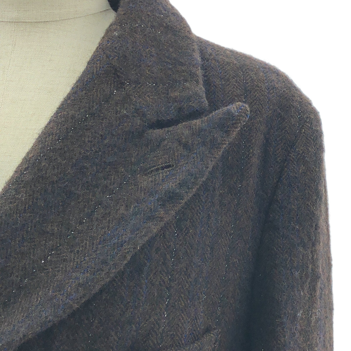 【美品】  COMME des GARCONS HOMME PLUS / コムデギャルソンオムプリュス | 2024AW | ウール 製品加工 ダブルブレスト ジャケット | M | ダークブラウン | メンズ