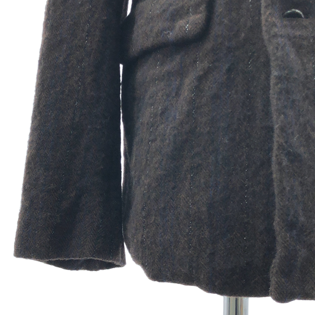 【美品】  COMME des GARCONS HOMME PLUS / コムデギャルソンオムプリュス | 2024AW | ウール 製品加工 ダブルブレスト ジャケット | M | ダークブラウン | メンズ
