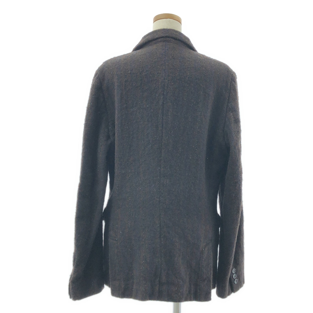 【美品】  COMME des GARCONS HOMME PLUS / コムデギャルソンオムプリュス | 2024AW | ウール 製品加工 ダブルブレスト ジャケット | M | ダークブラウン | メンズ