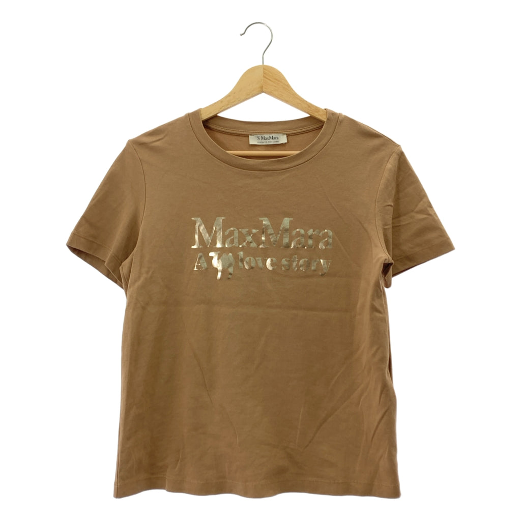 S MAX MARA | 棉質標誌印花 T 卹 | 尺寸 S | 棕色 | 女款