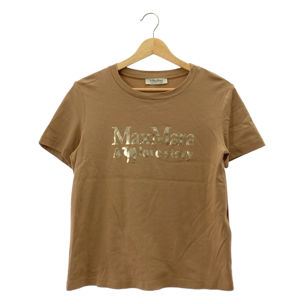 S MAX MARA | 棉質標誌印花 T 卹 | 尺寸 S | 棕色 | 女款