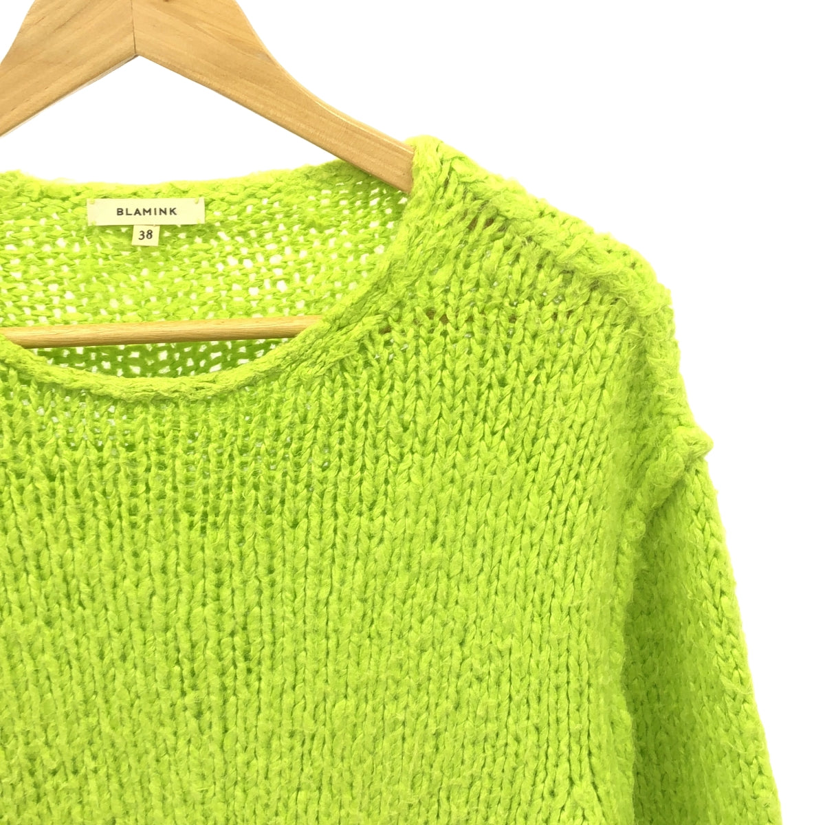 BLAMINK | Silk linen crew neck knit | 38 | Light green | Women's