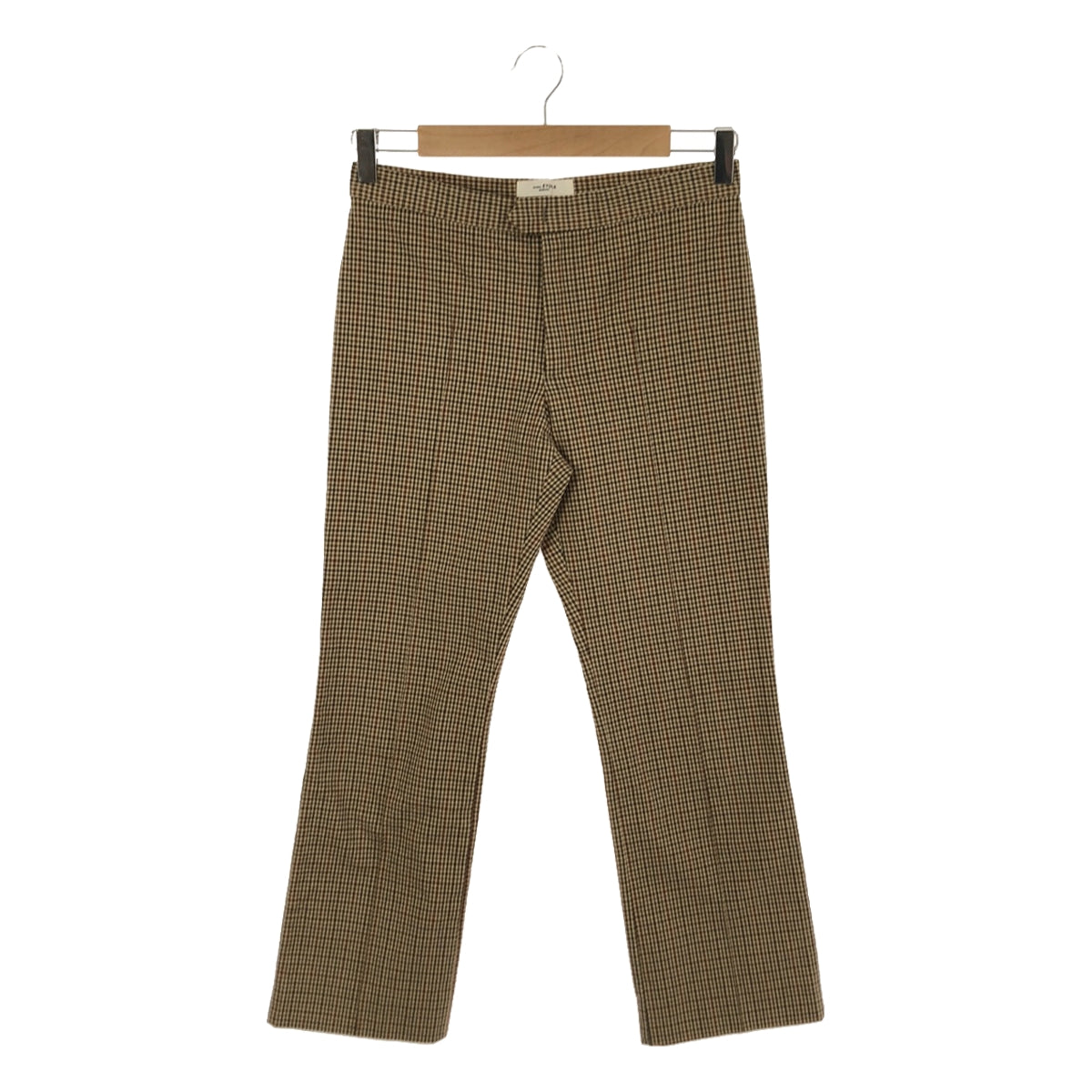 ISABEL MARANT ETOILE | Cotton stretch gun club check straight slacks | 34 | Beige | Women's